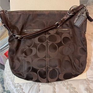 Coach Dark Brown Signature Shoulder Bag